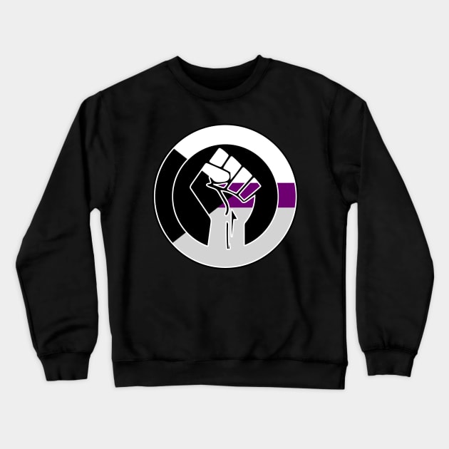 Black Lives Matter Fist Circled LGBTQ Flag Demisexual Crewneck Sweatshirt by aaallsmiles